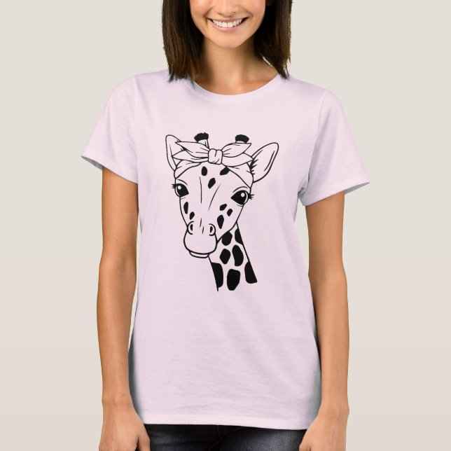 Cute Girly Giraffe T-Shirt (Framsida)