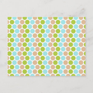 Cute Girly Grönt Blue Tan Polka dots Mönster Vykort