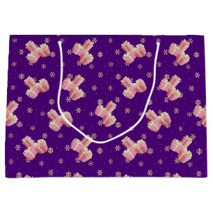 Cute Girly Guld Lila Rosa Julklapp