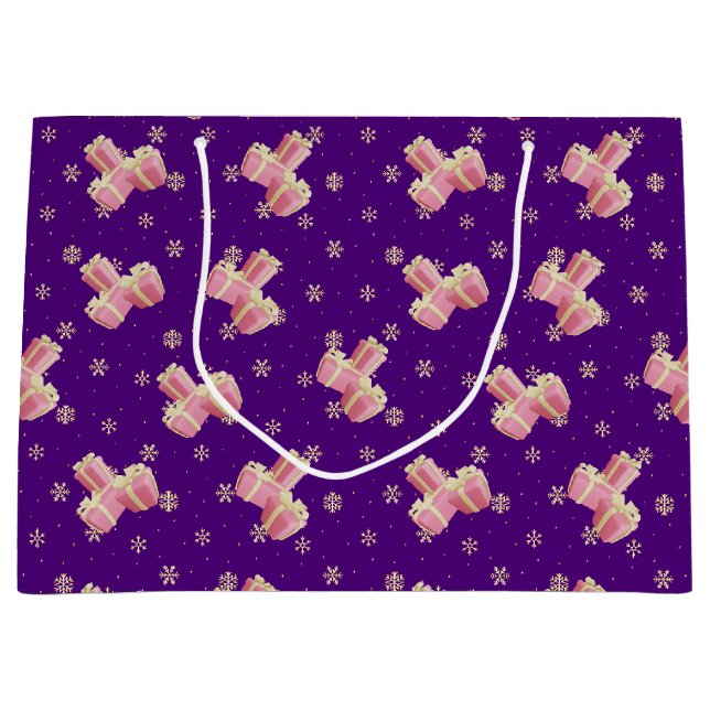 Cute Girly Guld Lila Rosa Julklapp (Framsidan)