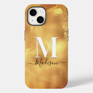 Cute girly guld marble art monogram