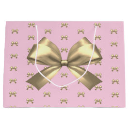Cute Girly Guld Satin Aesthetic Bow on Rosa