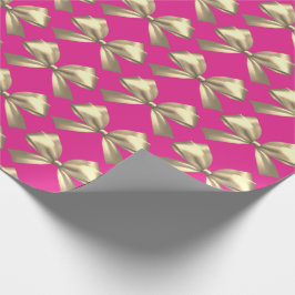 Cute Girly Guld Satin Aesthetic Bow Presentpapper
