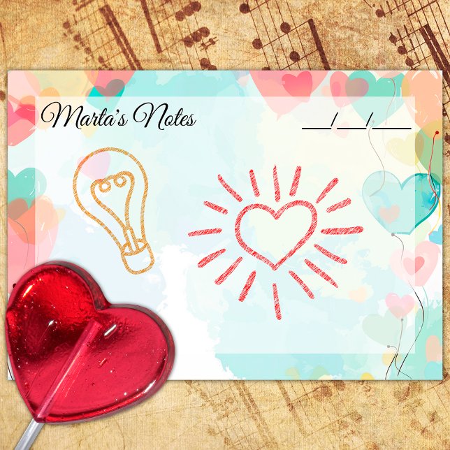 Cute Girly Heart-bubblor 4 tum x 3 tum Post-it Block (Skapare uppladdad)