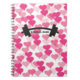 Cute Girly Heart Rosa Gym Anteckningsbok