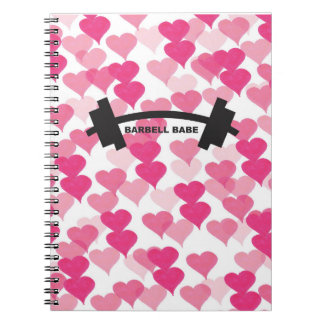 Cute Girly Heart Rosa Gym Anteckningsbok