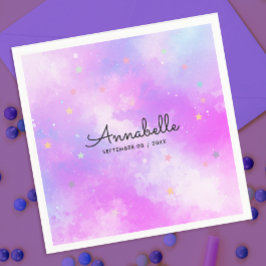 Cute Girly HoloGrapel Pastel Himmel Star Watercolo Pappersservett