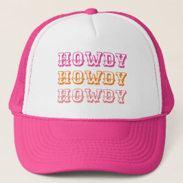 Cute Girly Howdy-Orangen Shock rosa Keps