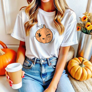 Cute Girly Jack o lantern Pumpkin Ansikte T Shirt