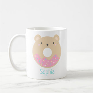 Cute Girly Kawaii Bear Donut Namn Mugg