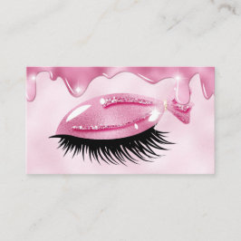 Cute Girly Lash Rosa Glitter Drives Visitkort