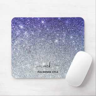 Cute Girly Lila och silver Ombre Glitter Musmatta