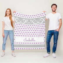 Cute Girly Lila Square Polka dots & Swirls Namn