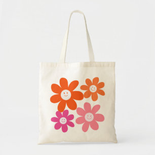 Cute Girly Lycklig Flowers Tygkasse