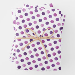 Cute Girly Modern Elegant Polka dots White Lila