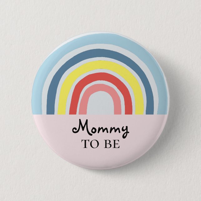 Cute Girly Modern Mamma som ska vara babyskor Knapp (Framsida)
