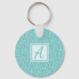 Cute Girly Monogram Blue Gnistra Nyckelring