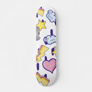Cute Girly Mönster Mini Skateboard Bräda 18,5 Cm