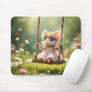 Cute Girly Mouse på en sväng Musmatta