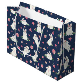 Cute Girly Påskhare Rabbit Modern Blue Rosa