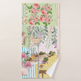 Cute girly pastel background floral collage art