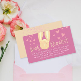 Cute Girly Pastel Rosa Bok Request Baby Bunny Tilläggskort