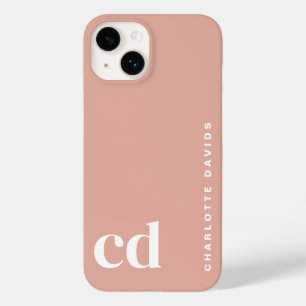 Cute Girly Peach Monogram