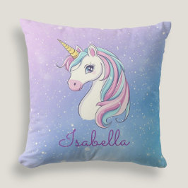 Cute Girly Personlig Magic Unicorn Kudde