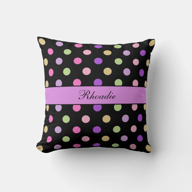 Cute Girly Polka dots Dekorativ kudde (Framsida)