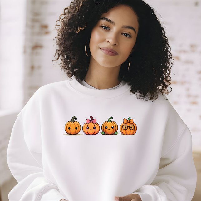Cute Girly Pumpkins Fall Halloween Mysigt Sweatshi T Shirt (Skapare uppladdad)