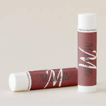 Cute Girly Red Monogram Namn + Initial
