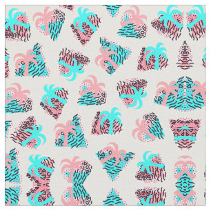 Cute Girly Retro 90-talet Handflatan Träd Doodles Tyg