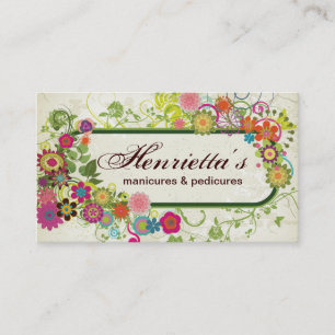 Cute Girly Retro Blommigt Fine Art Mode Visitkort