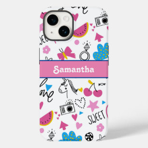 Cute Girly Roligt Unicorn Rainbow Stars Butterflie