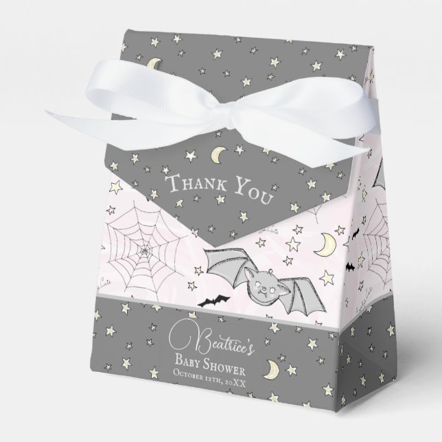 Cute Girly Rosa Baby Fladdermus Halloween & Fall Presentaskar (Framsidan Sidan)