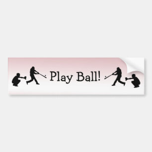 Cute Girly Rosa Baseball Play Boll Bumper Sticker Bildekal