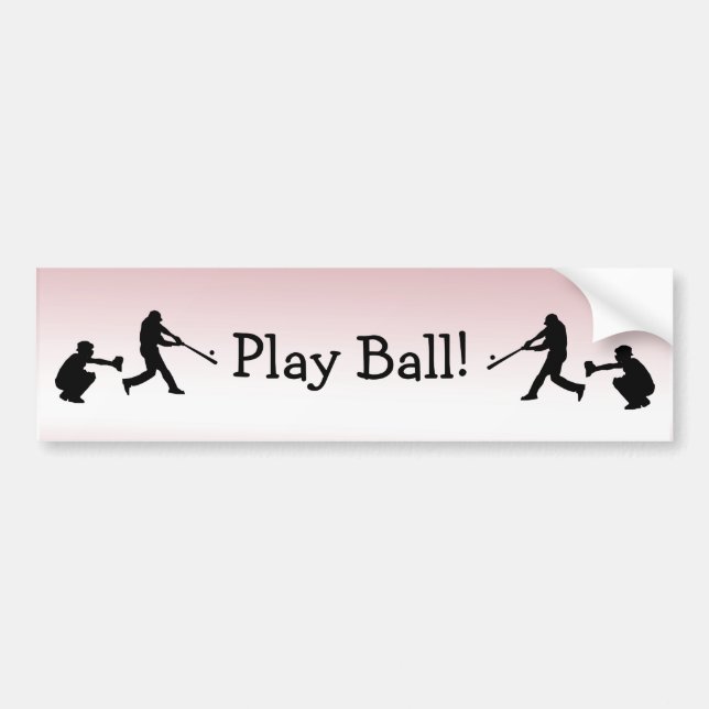 Cute Girly Rosa Baseball Play Boll Bumper Sticker Bildekal (Framsidan)