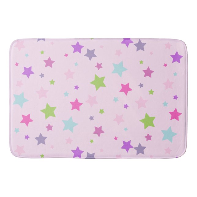Cute girly rosa Bath Mat, stjärnor Badrumsmatta (Framsidan)