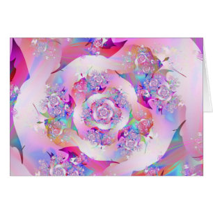 Cute Girly Rosa Blommigt Vector Ro OBS Kort