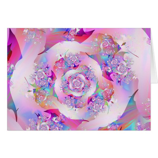 Cute Girly Rosa Blommigt Vector Ro OBS Kort (Framsidan Horizontal)