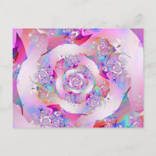 Cute Girly Rosa Blommigt Vector Ro Vykort