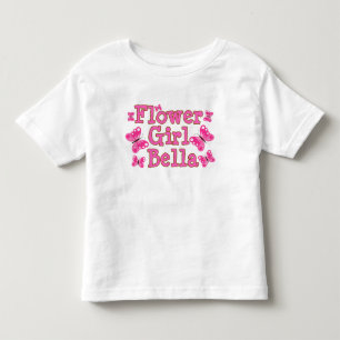 Cute Girly Rosa Butterfly Flower Girl T Shirt