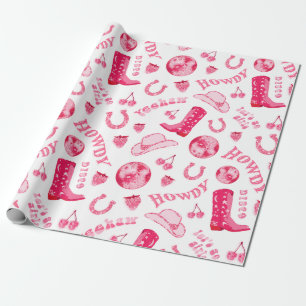 Cute Girly Rosa Disco Cowgirl Aestthetic Presentpapper