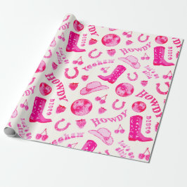 Cute Girly Rosa Disco Cowgirl Aestthetic Presentpapper