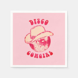 Cute Girly Rosa Disco Cowgirl Glitter Pappersservett