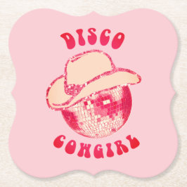 Cute Girly Rosa Disco Cowgirl Glitter Underlägg Papper