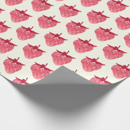 Cute Girly Rosa Glitter Strawberry Presentpapper
