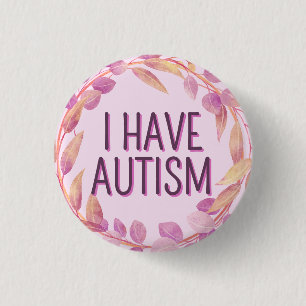 Cute Girly Rosa Löv Wandetext Autism Knapp