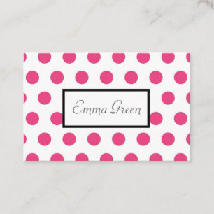 Cute Girly Rosa Polka dots Mönster Affärskort Visitkort