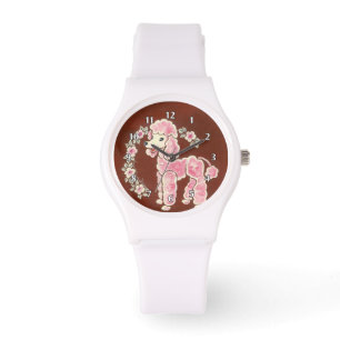 Cute Girly Rosa Pudel Hund Armbandsur